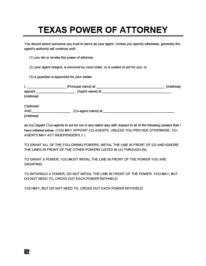 Printable Texas Medical Power Of Attorney Form Printable Forms Free 