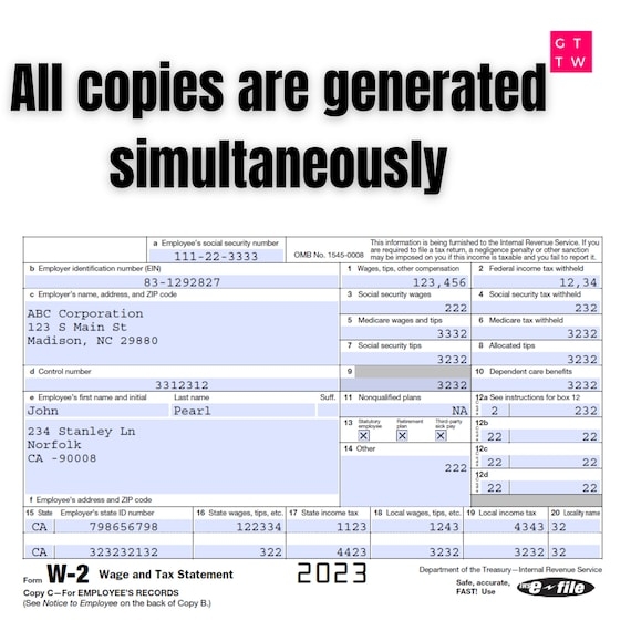 Printable W2 Form 2023 Printable Forms Free Online
