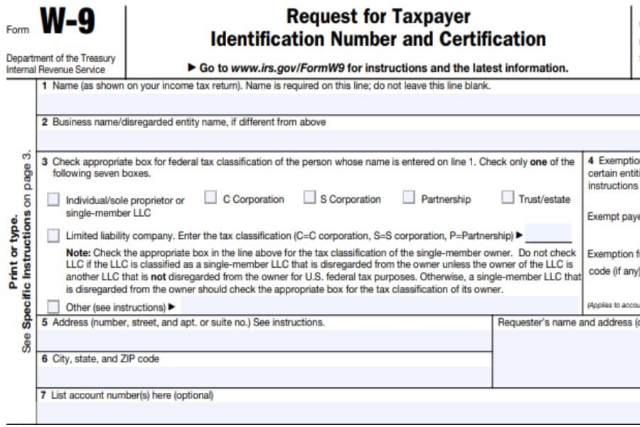 Printable W9 Form 2025 Ryder A Prichard