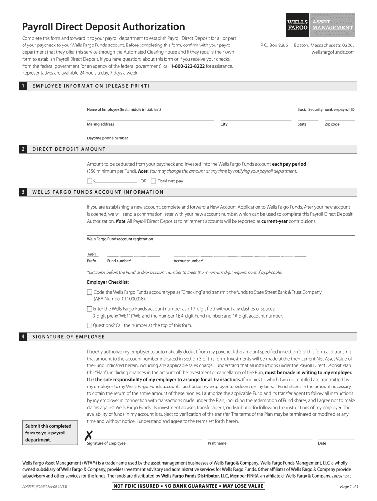 Printable Wells Fargo Direct Deposit Form Printable Form 2024