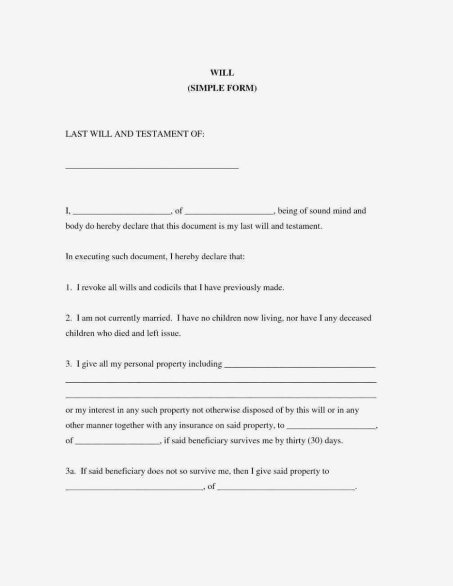 Printable Wills Forms Printable Forms Free Online