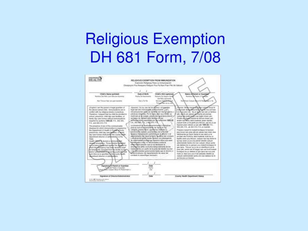 Religious Exemption Florida Dh 681 Form Printable Printable Forms 