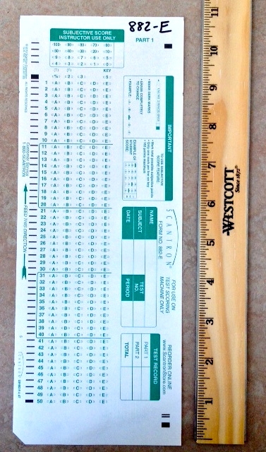 Scantron Form 882 E Printable Printable Forms Free Online