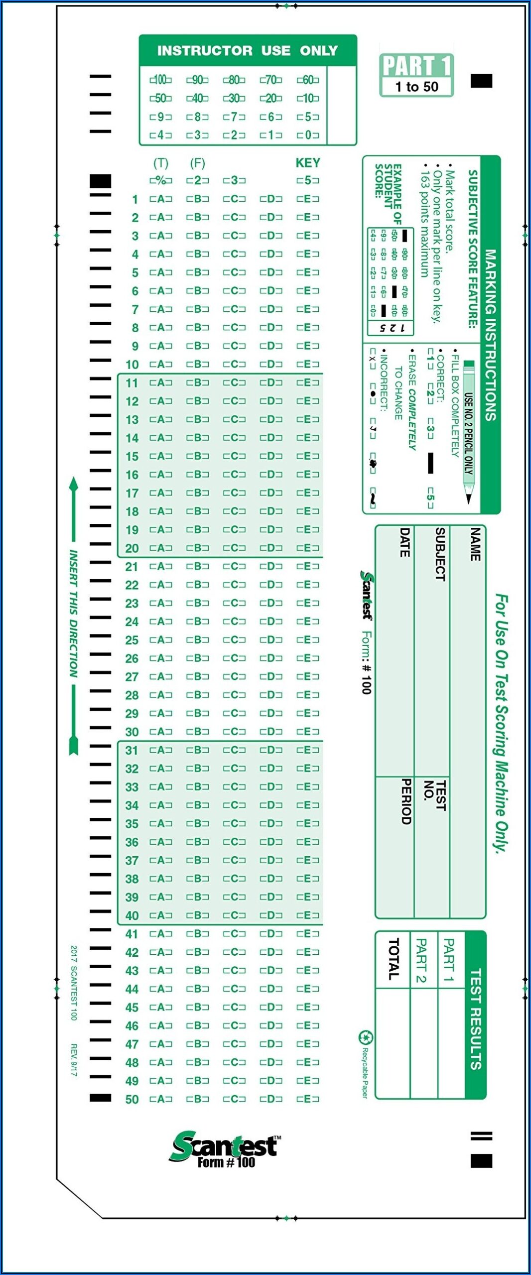 Scantron Forms Printable Free Printable Forms Free Online