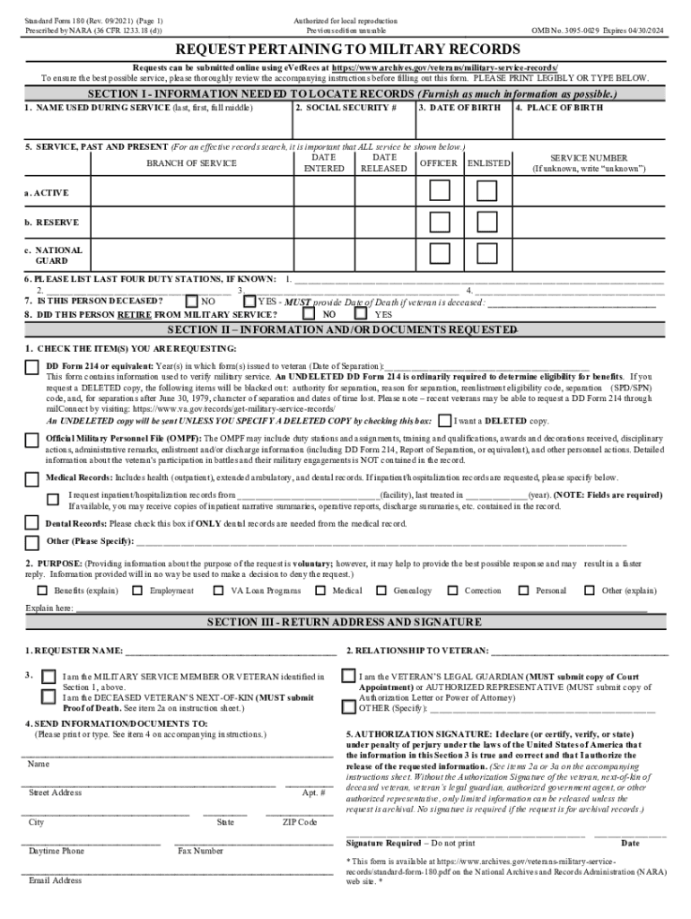 Sf 180 Pdf Fillable Form Printable Forms Free Online