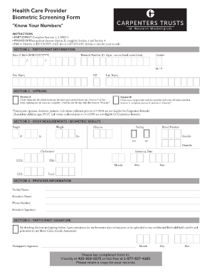 Shbp Biometric Screening Form 2023 Printable Forms Free Online