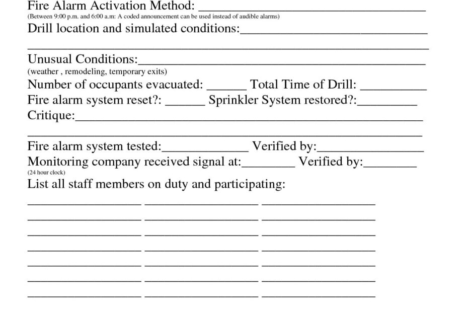 The Astonishing Best Photos Of Fire Evacuation Drill Report Template