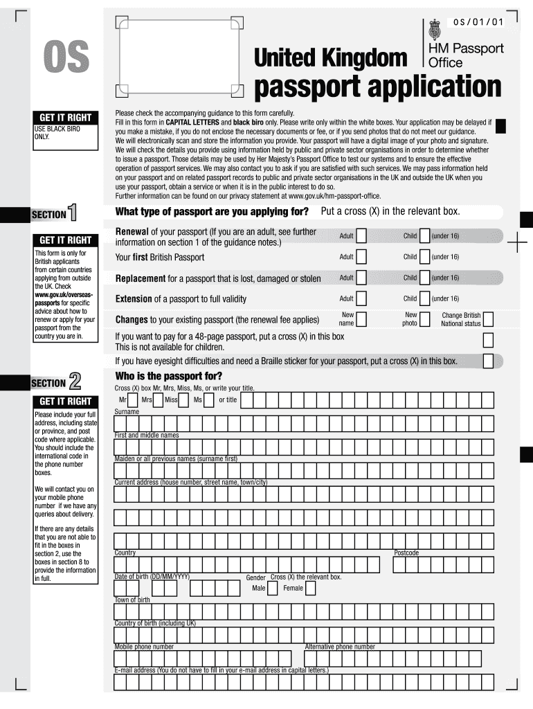 Uk Passport Application Form Pdf Printable Form 2024
