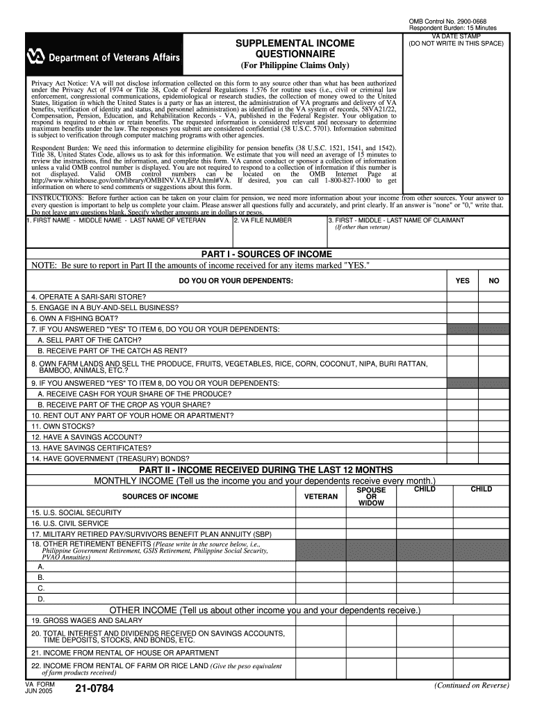 Va Form 21 526ez Printable
