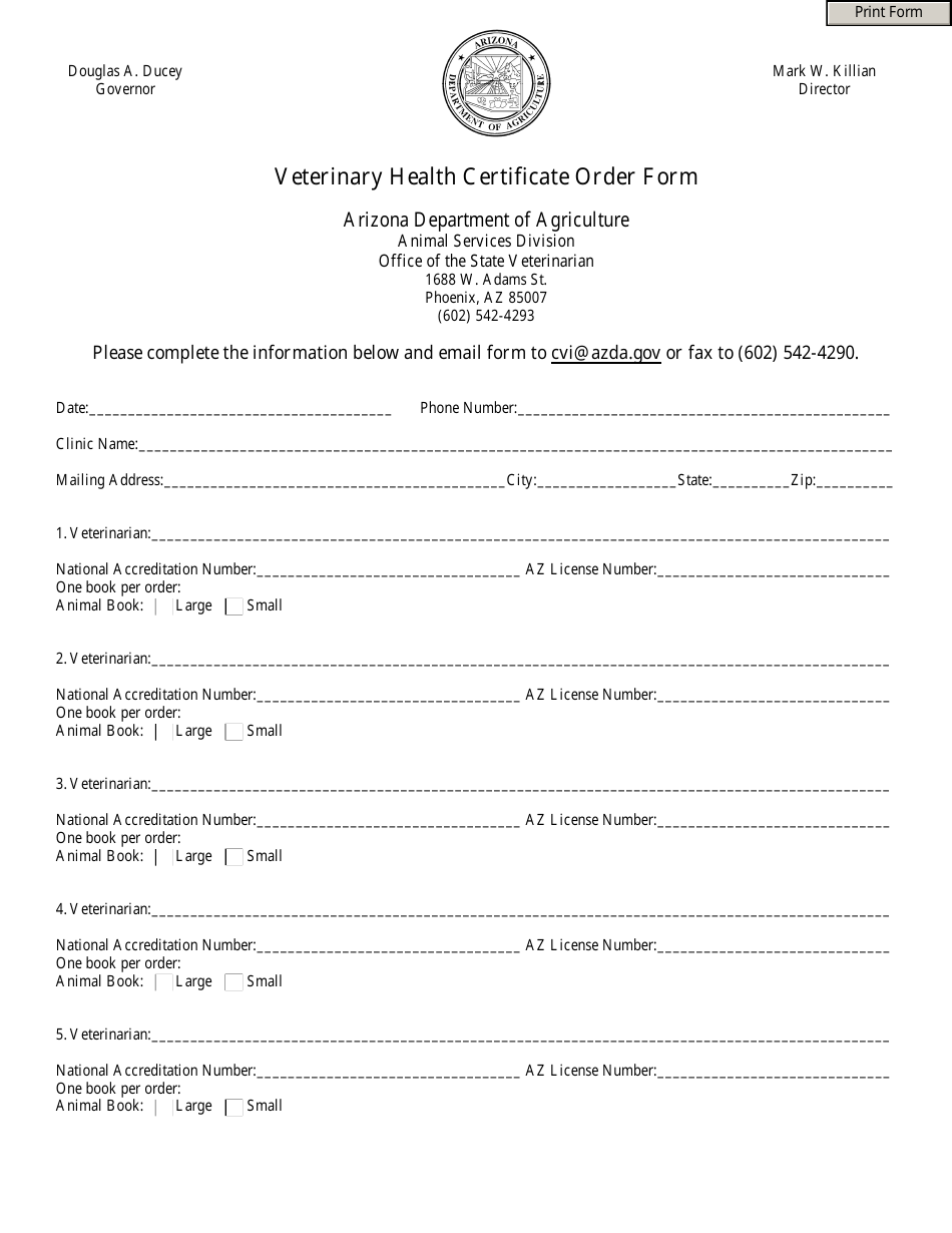 Veterinary Health Certificate Form Printable Printable Forms Free Online