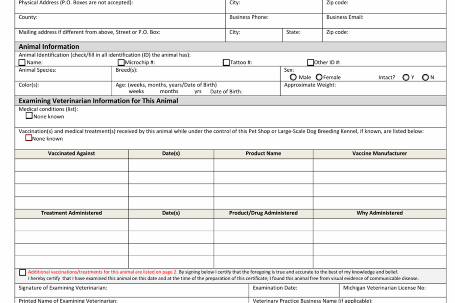 Veterinary Health Certificate Form Printable Printable Forms Free Online