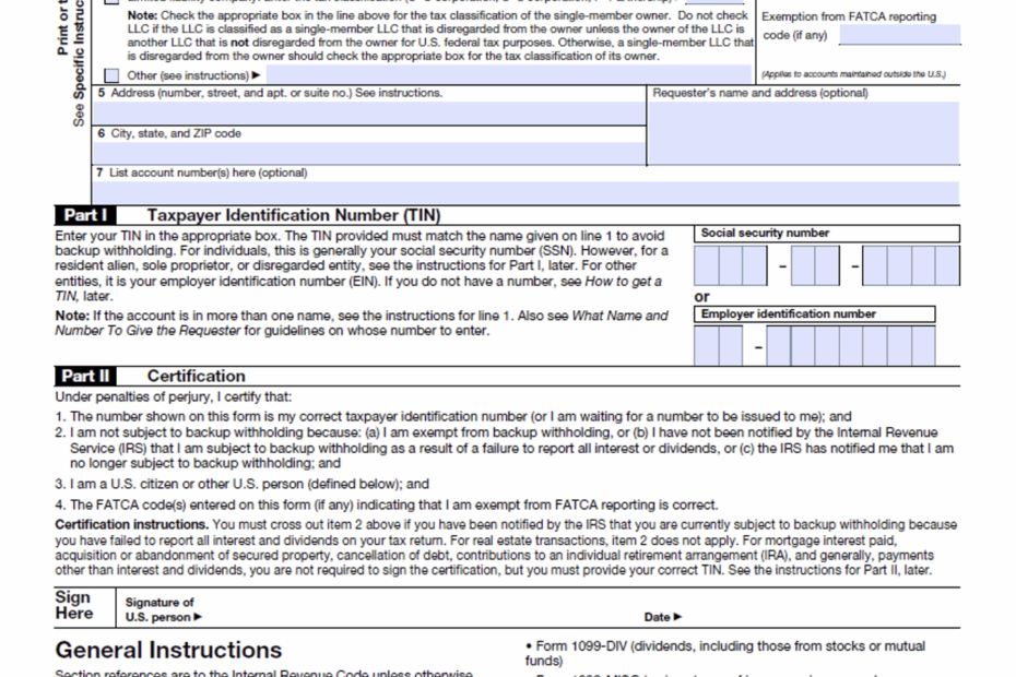 W 9 Form 2023 Printable W9 Form 2025