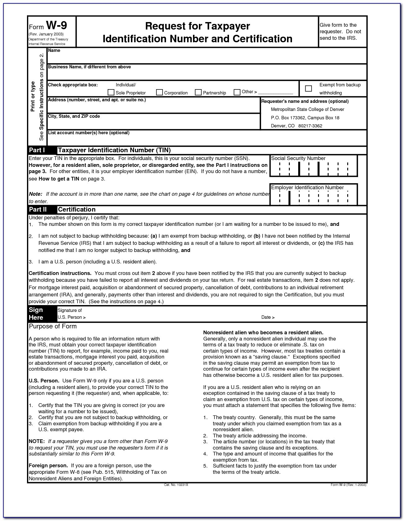 W 9 Form 2024 Printable Beryle Shandeigh