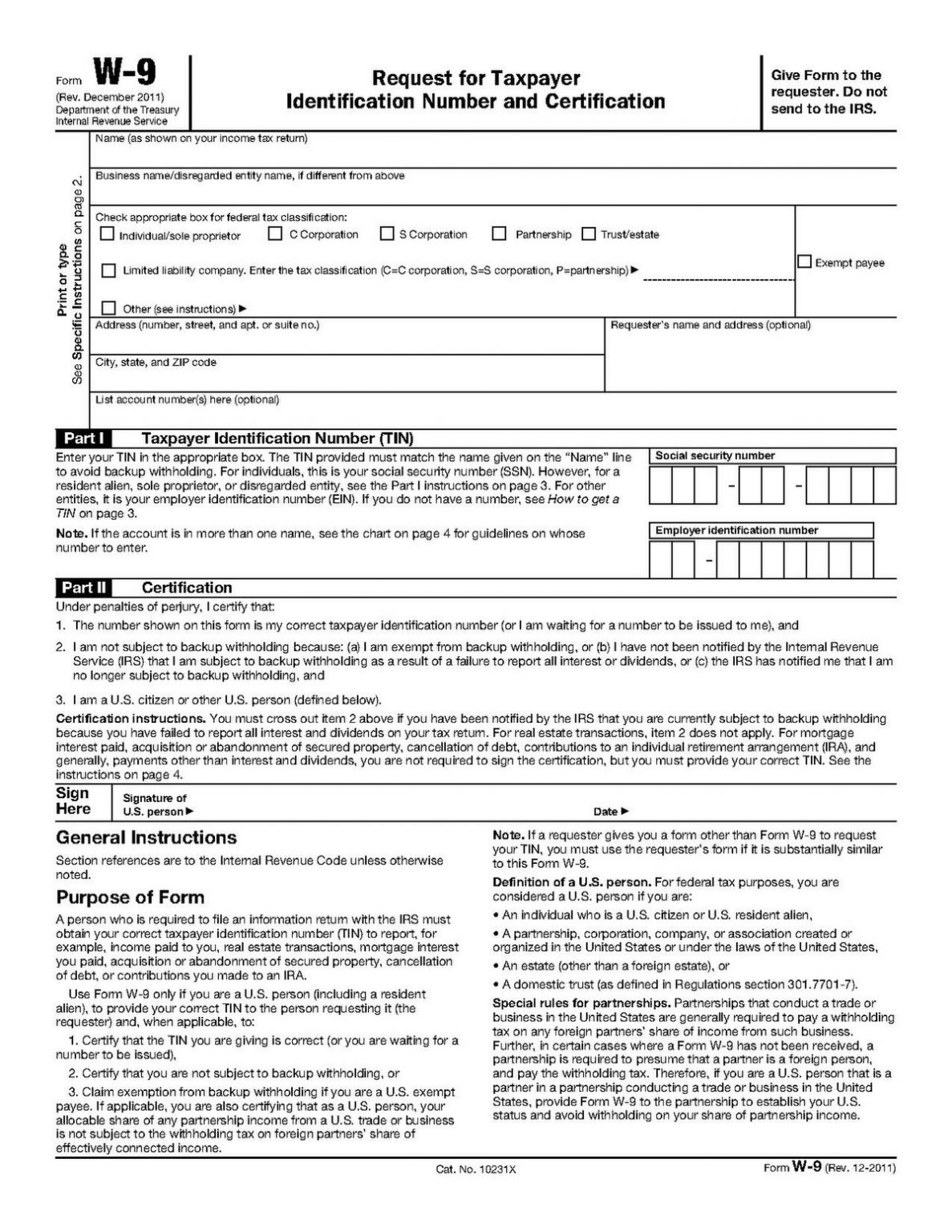 W 9 Form 2024 Printable Pdf Tedda Christen