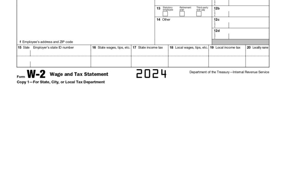 W2 Form 2024 Printable IRS Tax Forms 2025