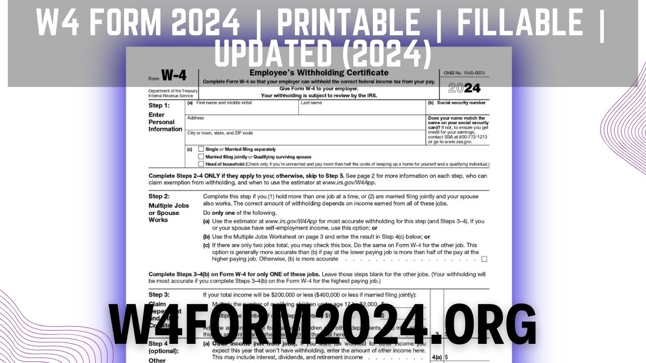 W4 Form 2024 Printable Amelia Elsbeth