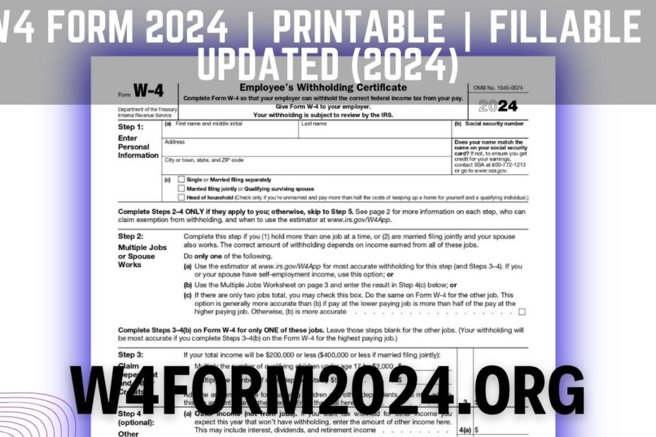 W4 Form 2024 Printable Amelia Elsbeth