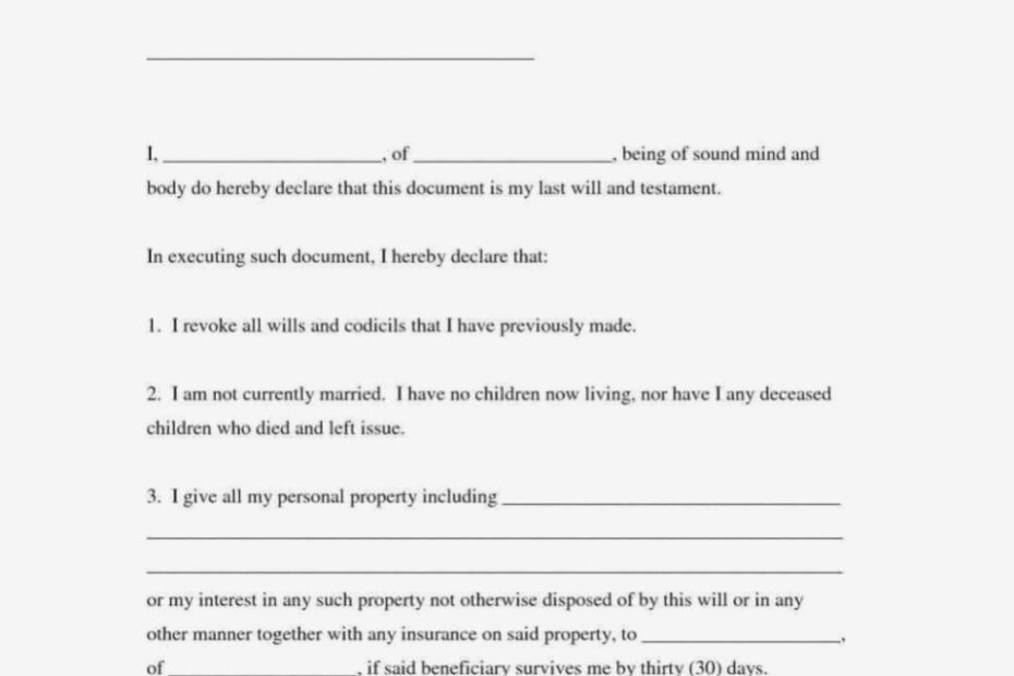 Will Form Living Online Template With Free Pdf Form Information