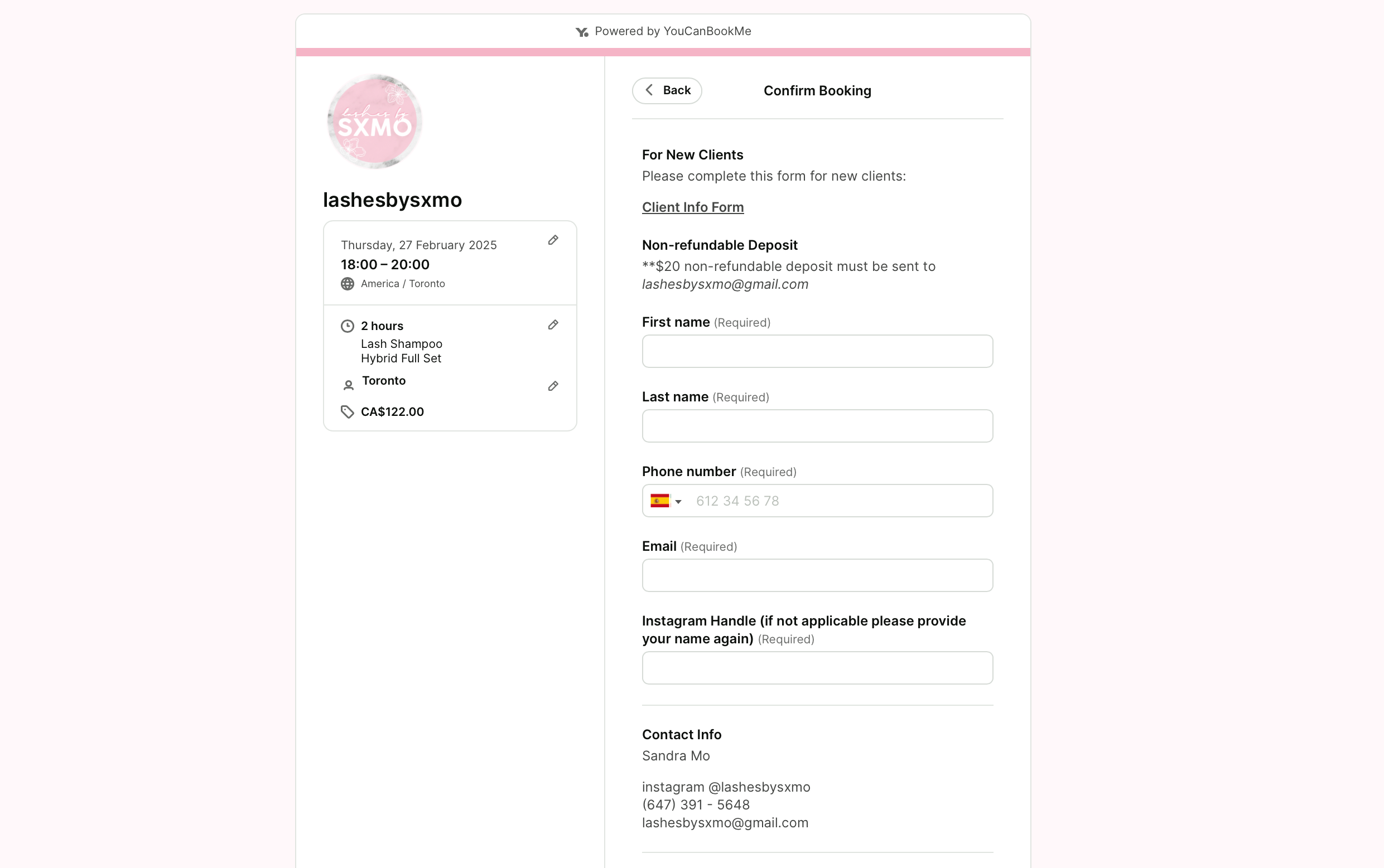 Booking Form Templates