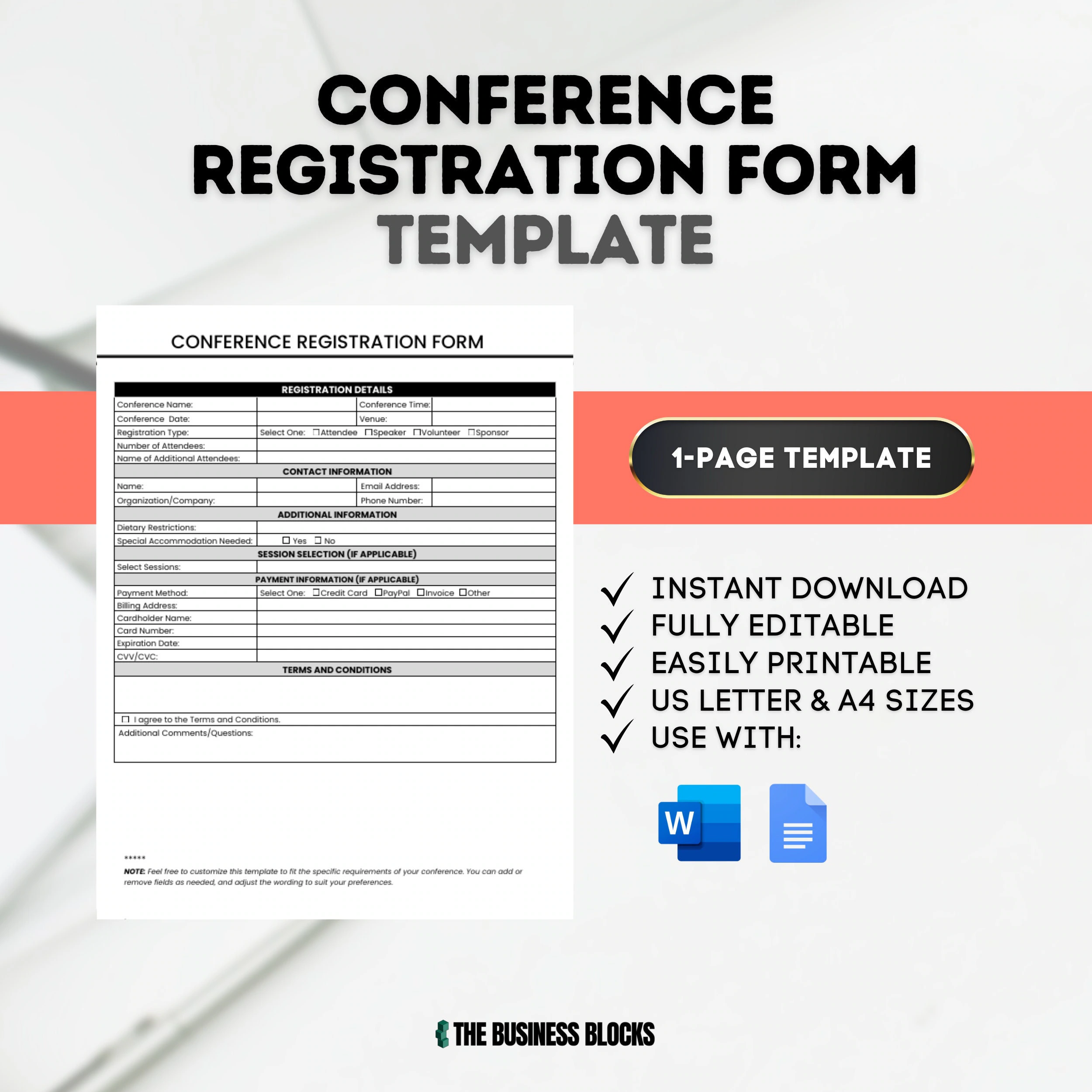 Conference Registration Form Template