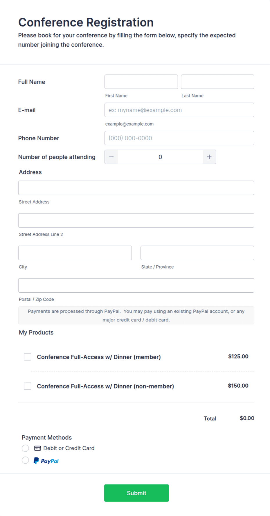 Conference Registration Form