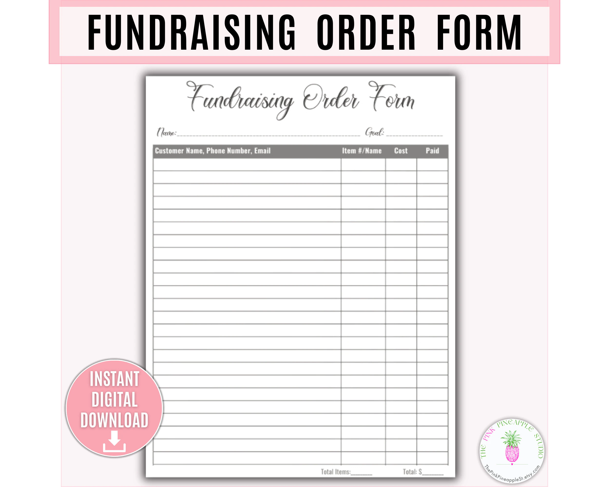 Dinner Order Form