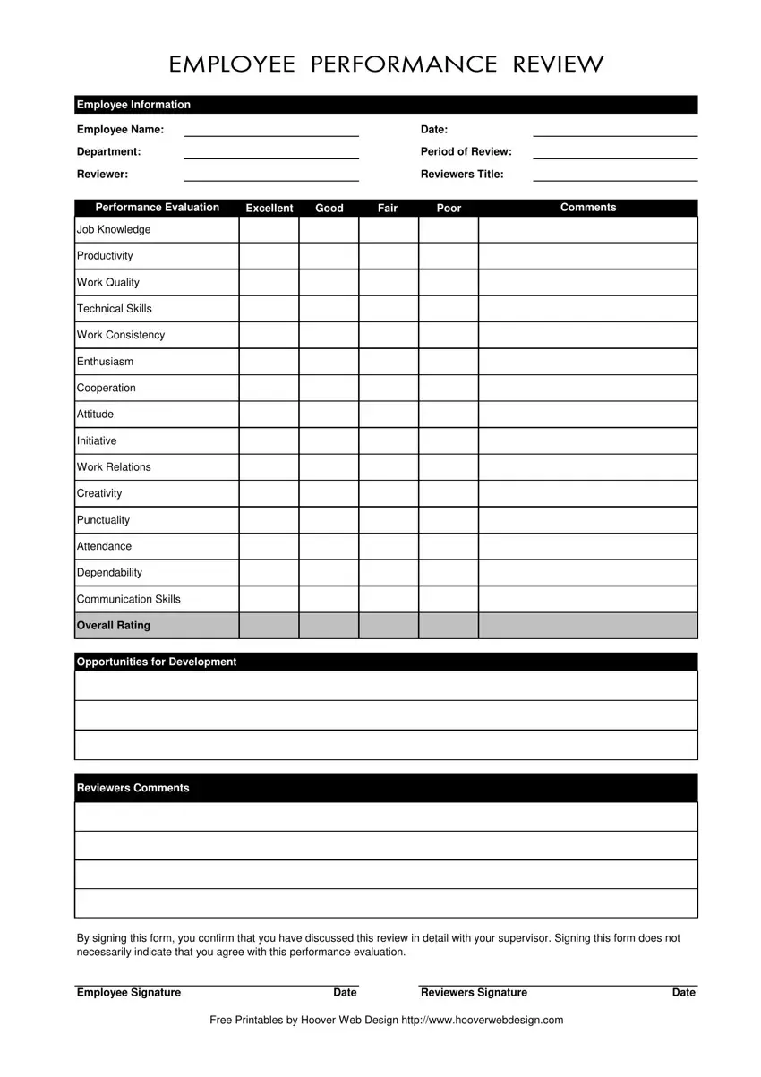 Employee Review Form
