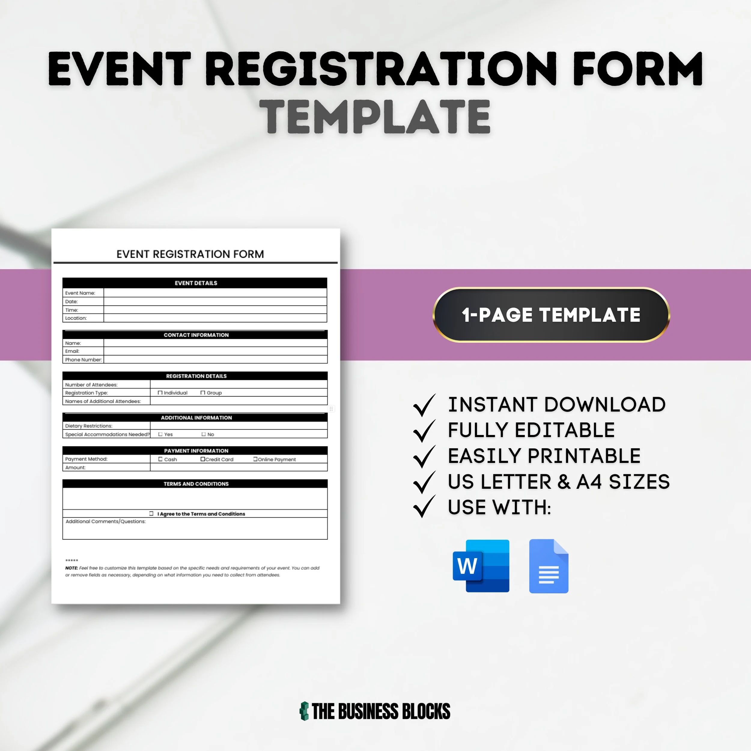 Event Registration Form Template