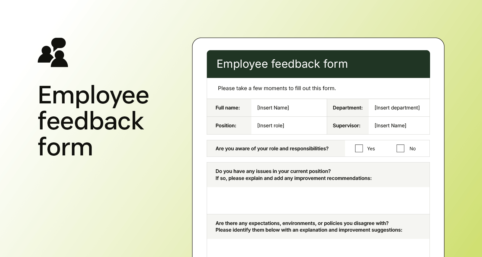 Feedback Forms Feedback Forms