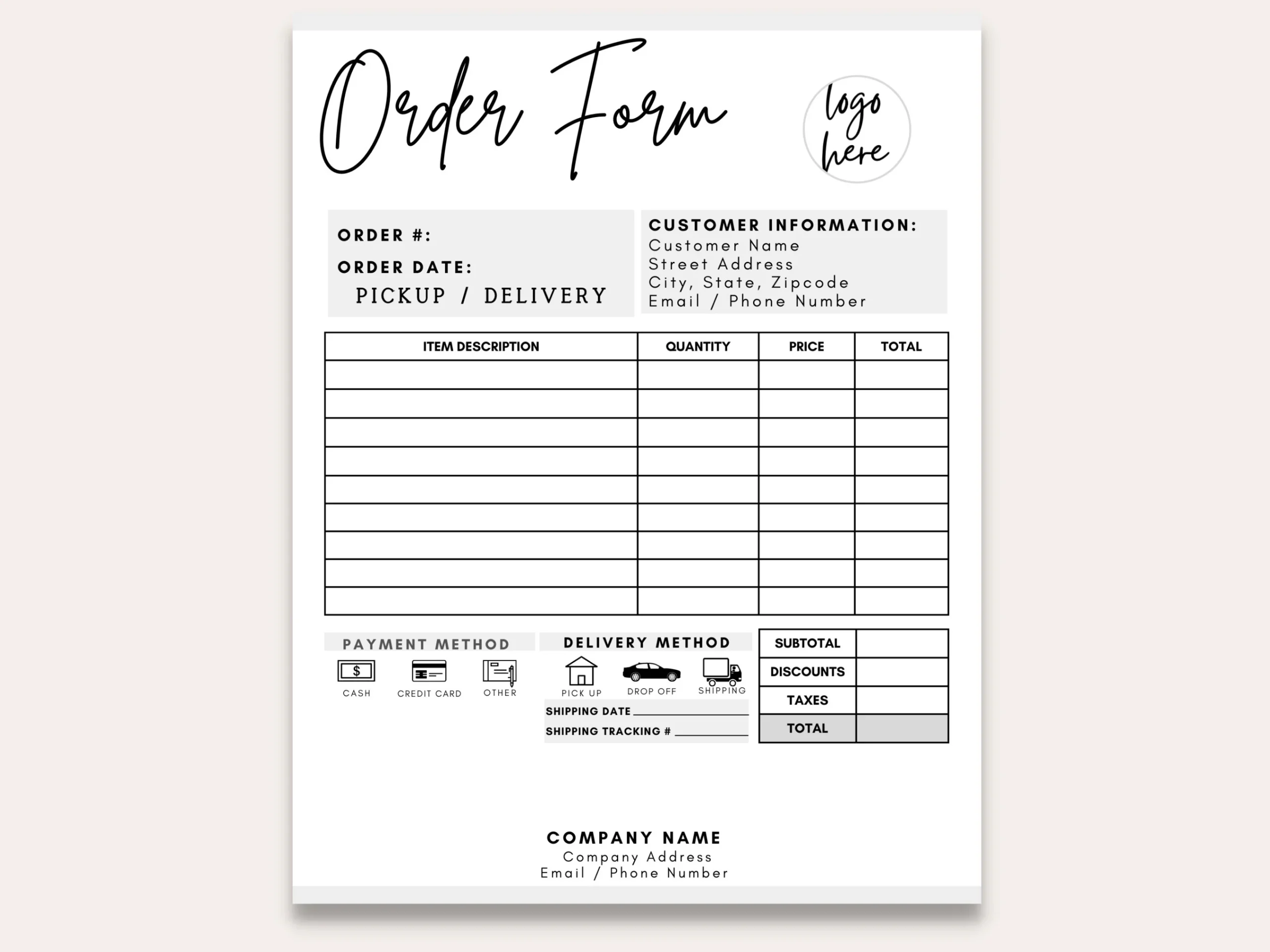 Food Order Form