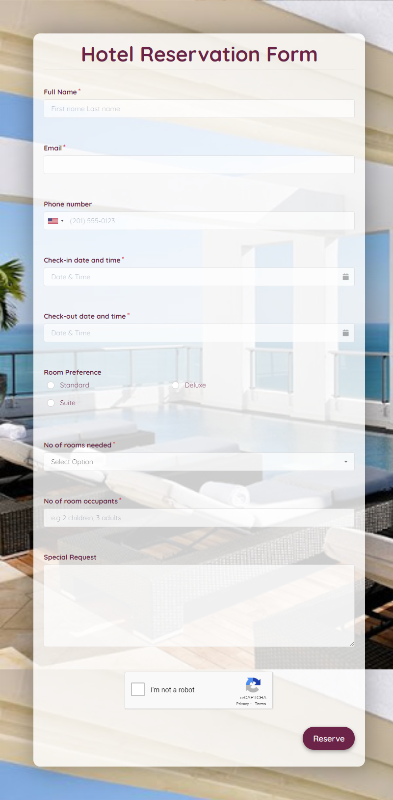 Hotel Reservation Form