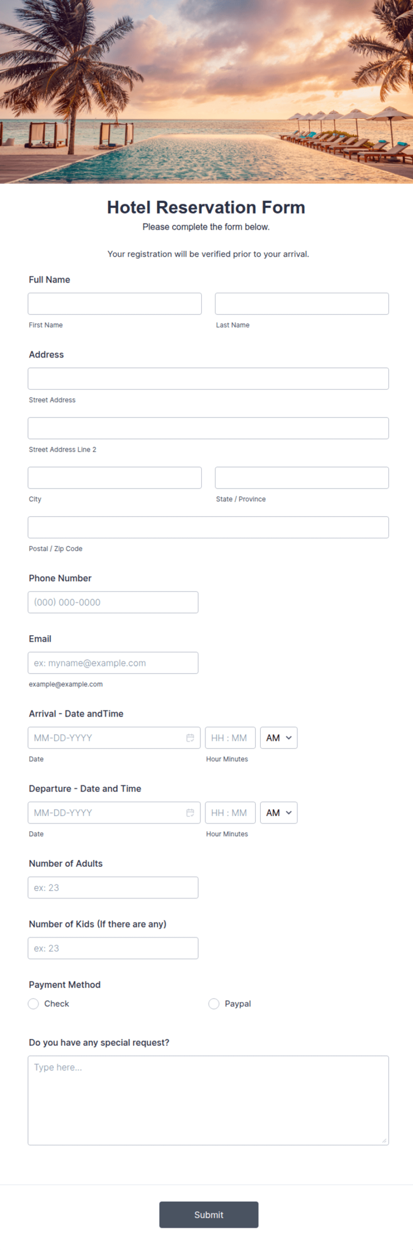 Hotel Reservation Form