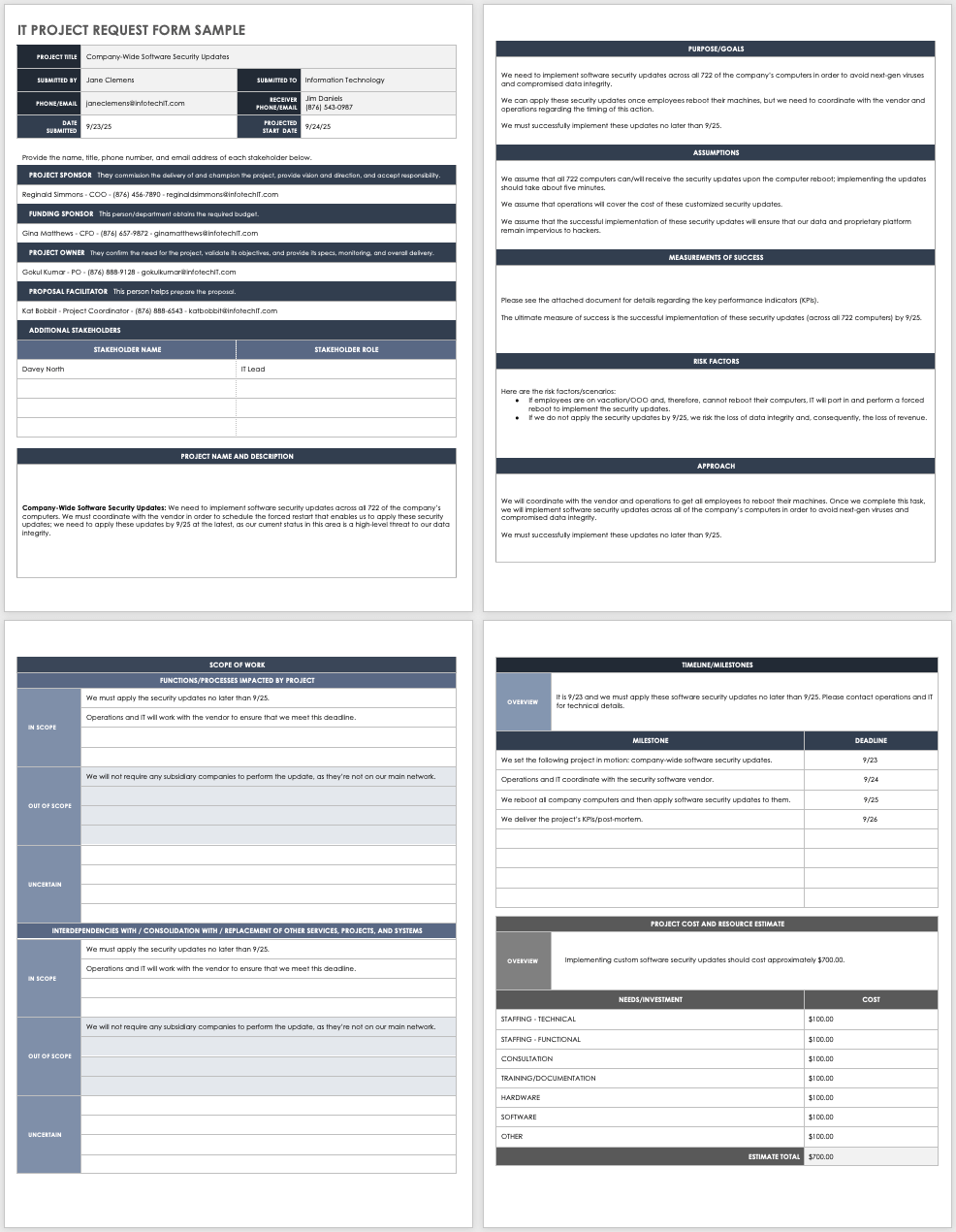 It Project Request Form Templates