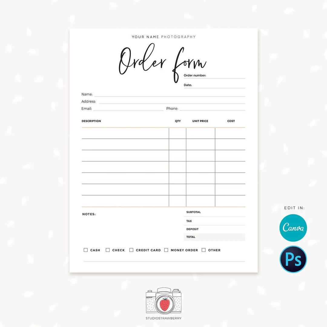 Order Form Template Order Form Template
