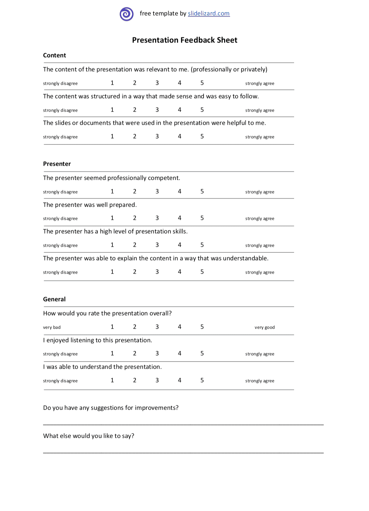 Presentation Feedback