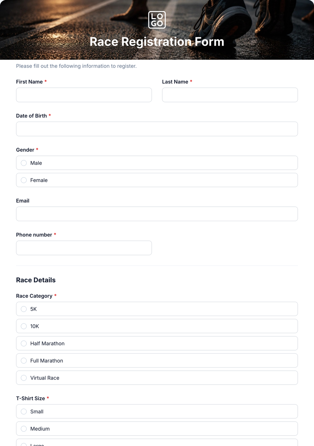 Race Registration Form