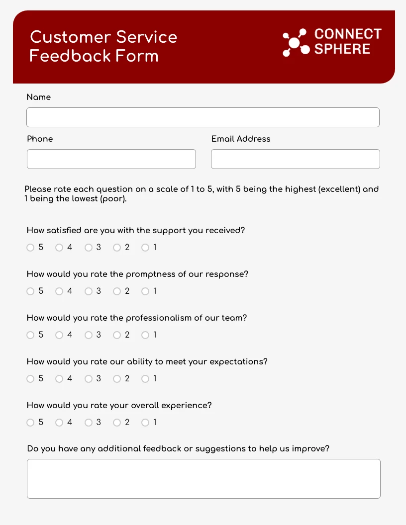 Red And Grey Simple Modern Customer Service Feedback Form 2f9903a9 61b3 4495 8ed0 F2f94ee6667f
