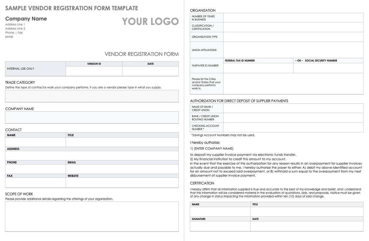 Vendor Registration Form
