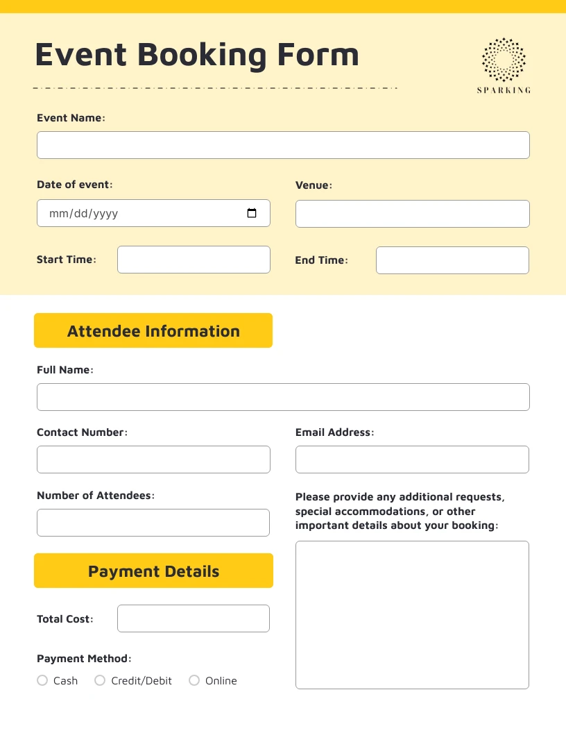 Yellow Professional Event Booking Forms Ff520e53 Ca6b 48be 82c3 7d2f4a8096d2